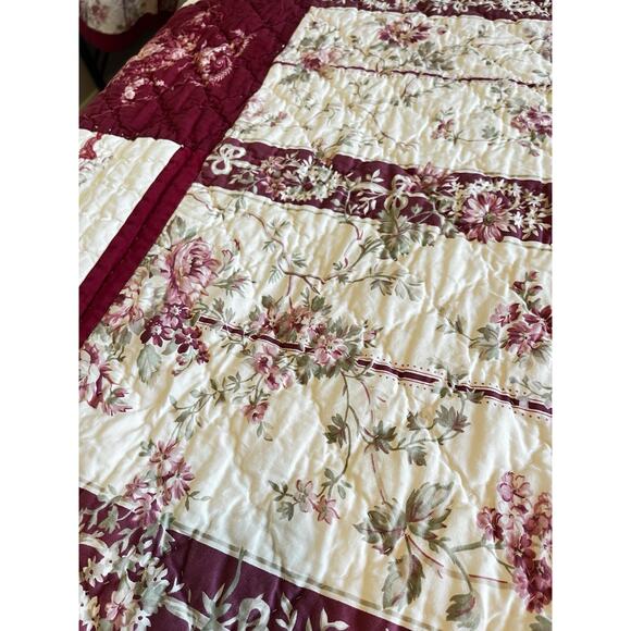 Vintage ARMOIRE KING HANDCRAFTED QUILT SOLID CREAM ST. REMY RIBBONS - Picture 14 of 14